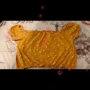 Yellow half shirt, size large